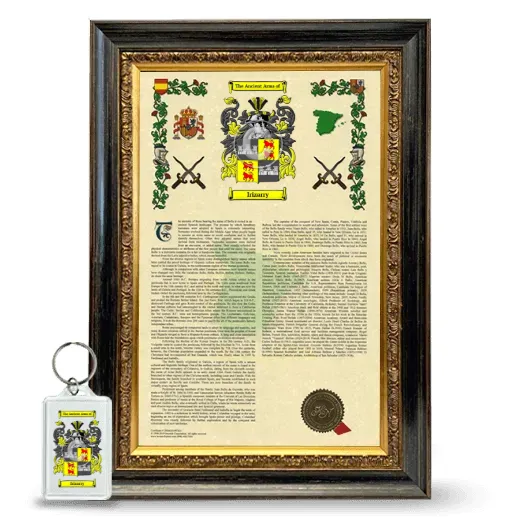 Irizarry Framed Armorial History and Keychain - Heirloom