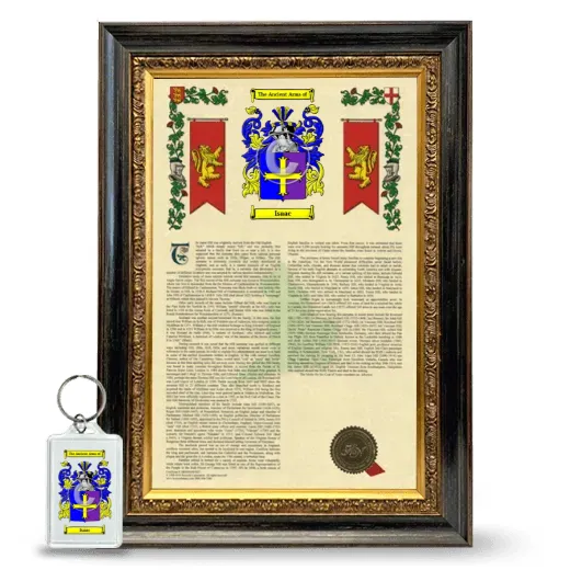 Isaac Framed Armorial History and Keychain - Heirloom