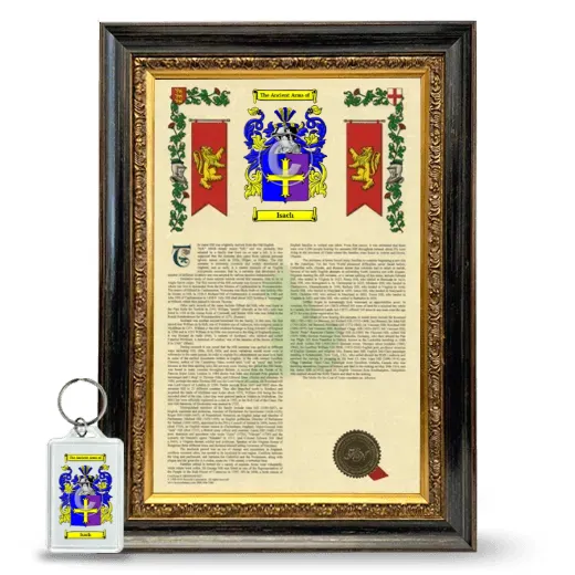 Isach Framed Armorial History and Keychain - Heirloom