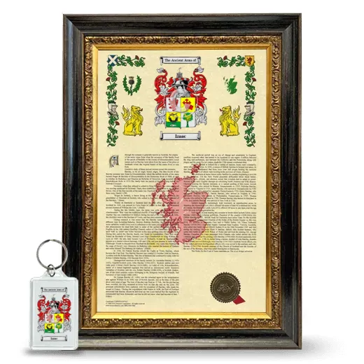 Izaac Framed Armorial History and Keychain - Heirloom