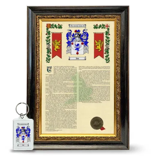 Jan Framed Armorial History and Keychain - Heirloom