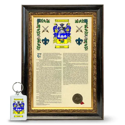Jannin Framed Armorial History and Keychain - Heirloom