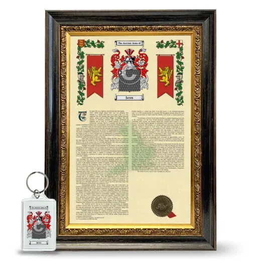 Javes Framed Armorial History and Keychain - Heirloom
