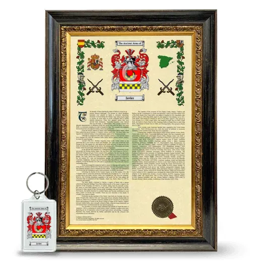 Javier Framed Armorial History and Keychain - Heirloom