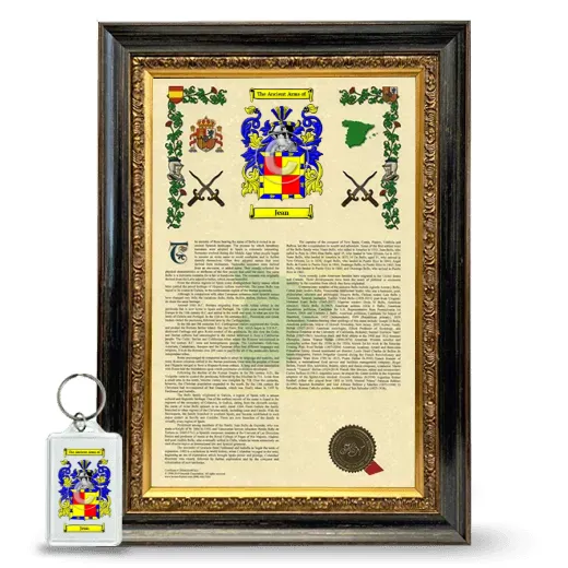 Jean Framed Armorial History and Keychain - Heirloom
