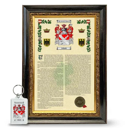 Jelinski Framed Armorial History and Keychain - Heirloom