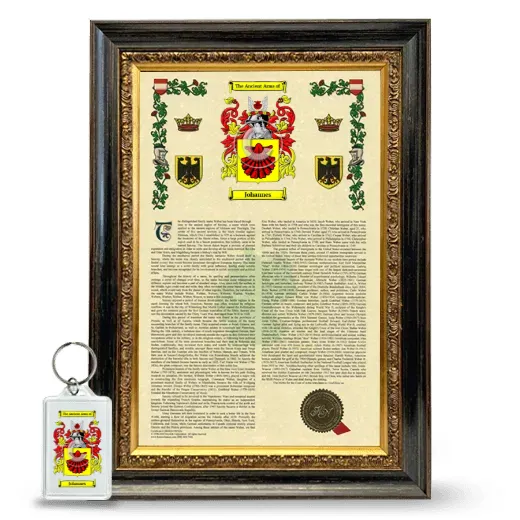 Johannes Framed Armorial History and Keychain - Heirloom