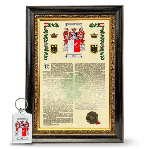 Juel Framed Armorial History and Keychain - Heirloom