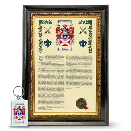 Julianes Framed Armorial History and Keychain - Heirloom