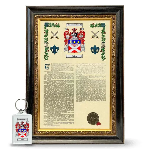 Julien Framed Armorial History and Keychain - Heirloom