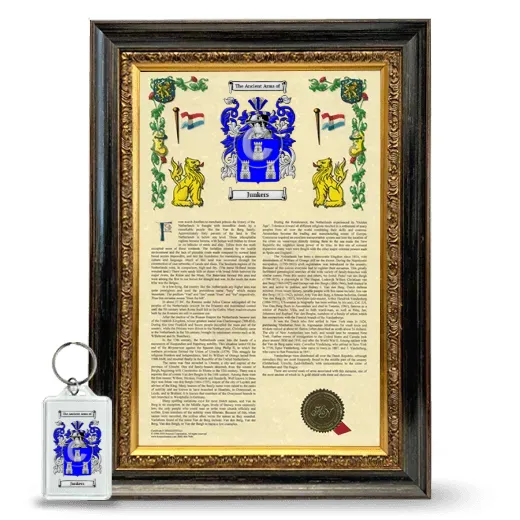 Junkers Framed Armorial History and Keychain - Heirloom