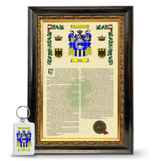 Junta Framed Armorial History and Keychain - Heirloom