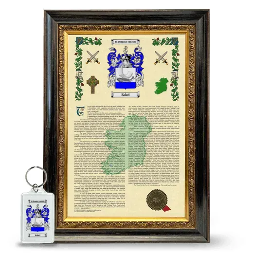 Kahel Framed Armorial History and Keychain - Heirloom