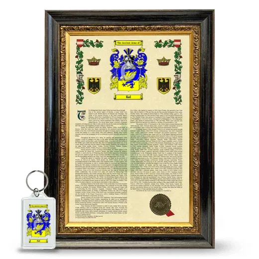 Kal Framed Armorial History and Keychain - Heirloom