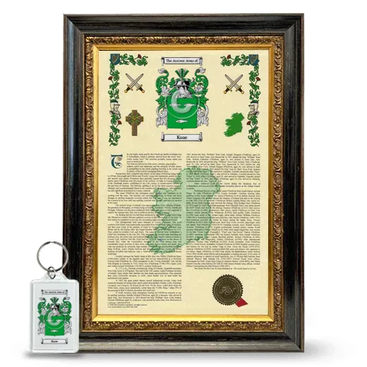 Kane Framed Armorial History and Keychain - Heirloom