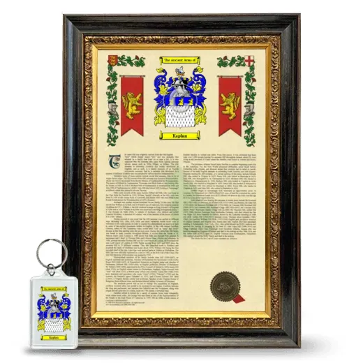 Kaplan Framed Armorial History and Keychain - Heirloom