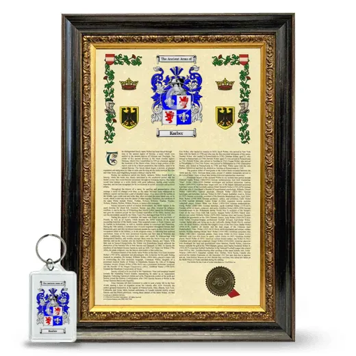 Karber Framed Armorial History and Keychain - Heirloom