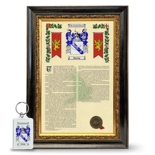 Kassing Framed Armorial History and Keychain - Heirloom