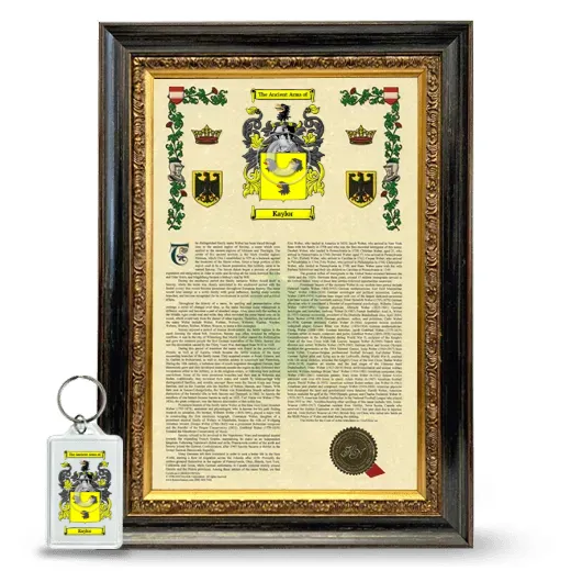 Kaylor Framed Armorial History and Keychain - Heirloom