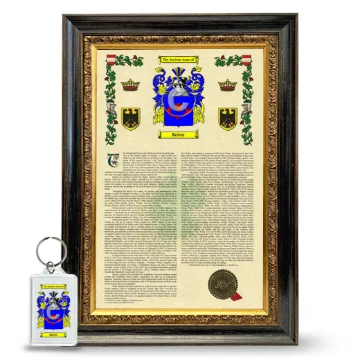 Keiver Framed Armorial History and Keychain - Heirloom