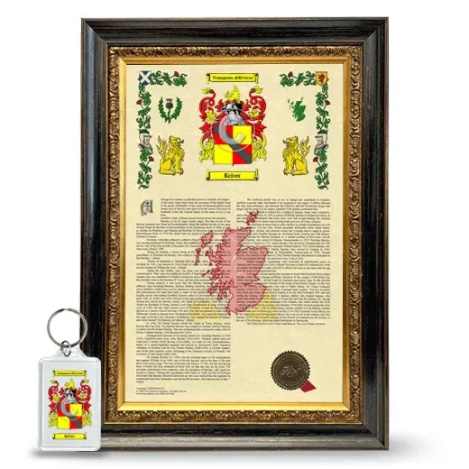 Keiver Framed Armorial History and Keychain - Heirloom