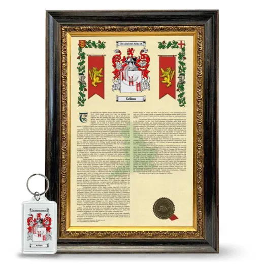Kellom Framed Armorial History and Keychain - Heirloom