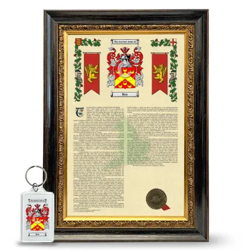 Ken Framed Armorial History and Keychain - Heirloom