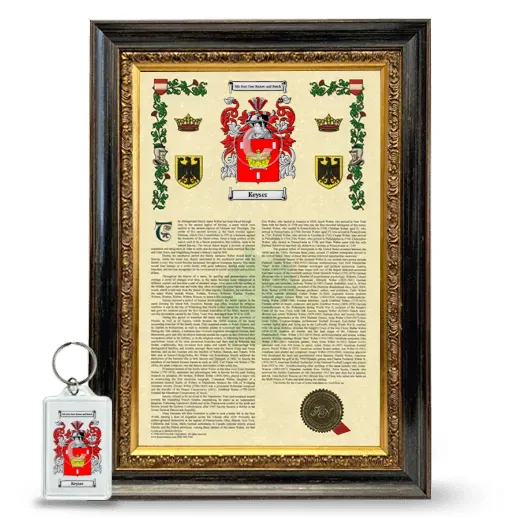Keyser Framed Armorial History and Keychain - Heirloom