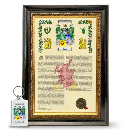 Kinan Framed Armorial History and Keychain - Heirloom