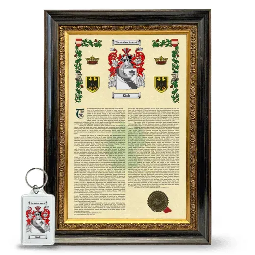Kindt Framed Armorial History and Keychain - Heirloom