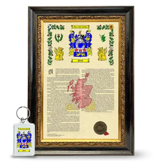 Kittel Framed Armorial History and Keychain - Heirloom