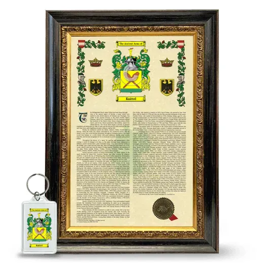 Knittel Framed Armorial History and Keychain - Heirloom