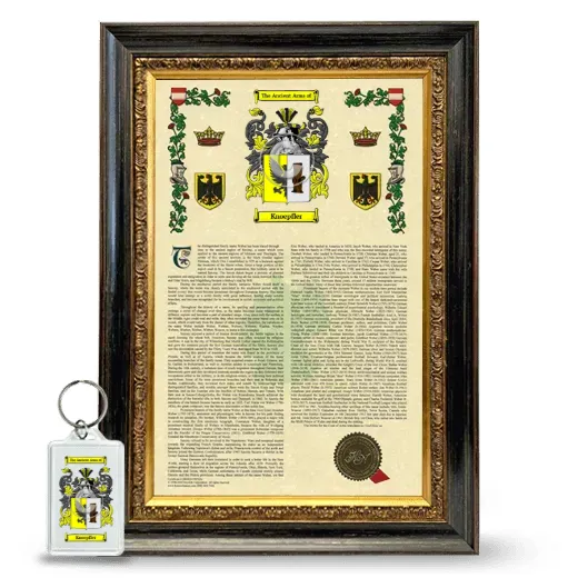 Knoepfler Framed Armorial History and Keychain - Heirloom