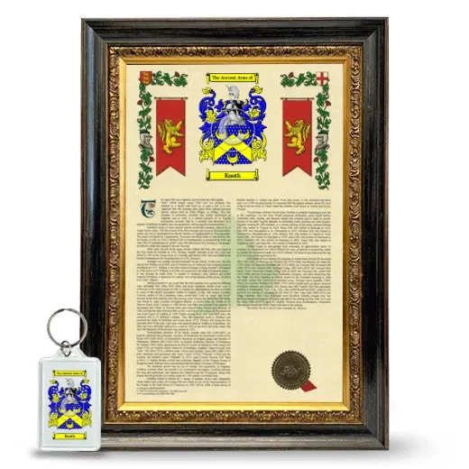 Knoth Framed Armorial History and Keychain - Heirloom