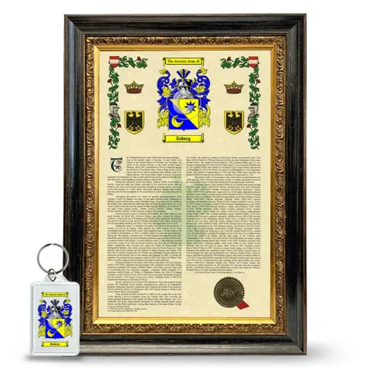 Koberg Framed Armorial History and Keychain - Heirloom