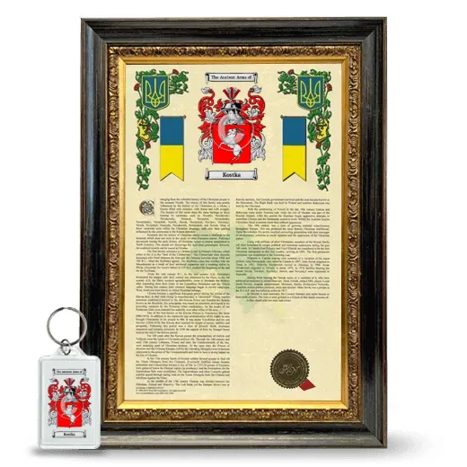Kostka Framed Armorial History and Keychain - Heirloom