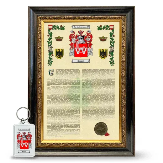 Kovach Framed Armorial History and Keychain - Heirloom