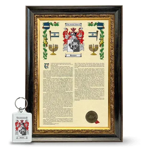 Krauzer Framed Armorial History and Keychain - Heirloom