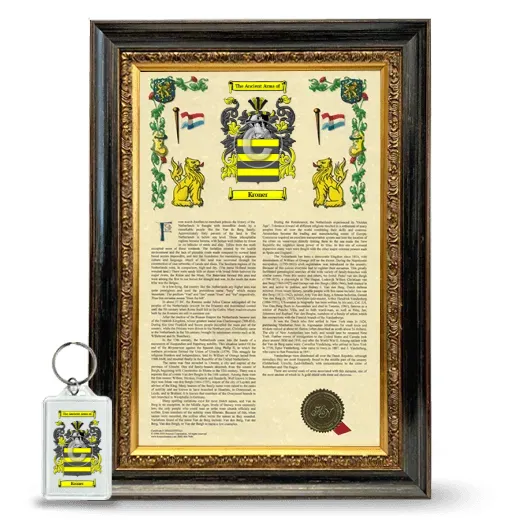 Kroner Framed Armorial History and Keychain - Heirloom