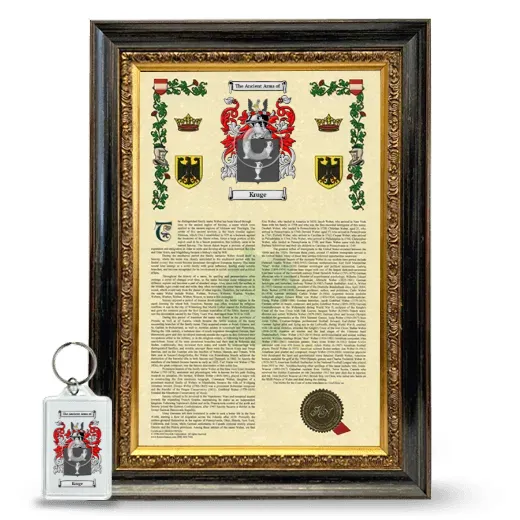Kruge Framed Armorial History and Keychain - Heirloom