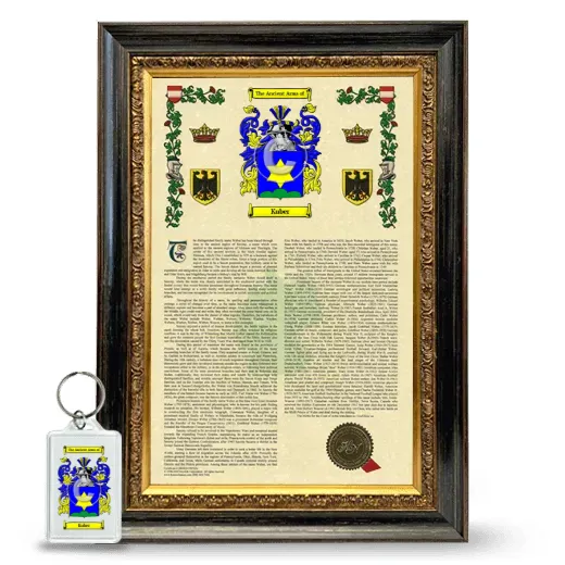 Kuber Framed Armorial History and Keychain - Heirloom