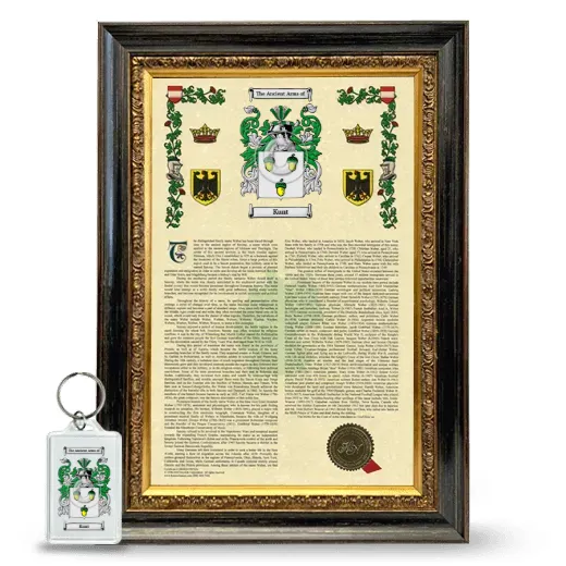 Kunt Framed Armorial History and Keychain - Heirloom