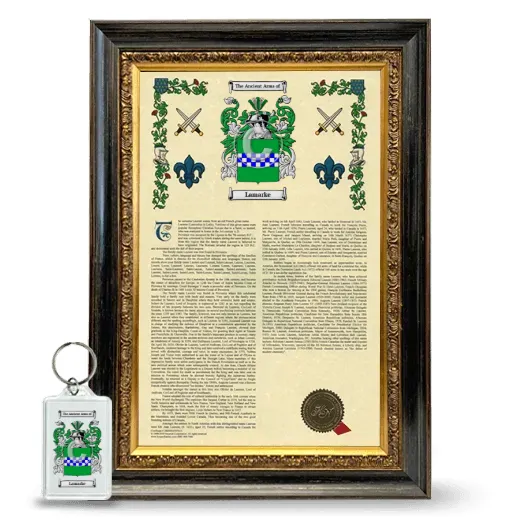 Lamarke Framed Armorial History and Keychain - Heirloom