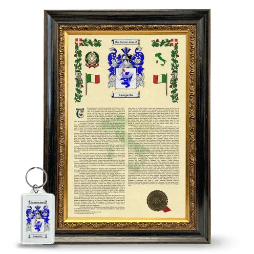 Lamperto Framed Armorial History and Keychain - Heirloom