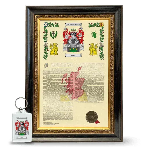 Lang Framed Armorial History and Keychain - Heirloom