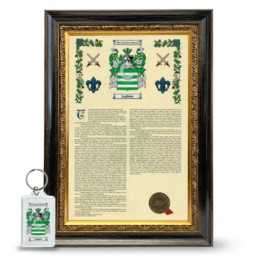 Lapham Framed Armorial History and Keychain - Heirloom