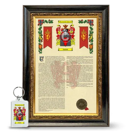 Larsen Framed Armorial History and Keychain - Heirloom