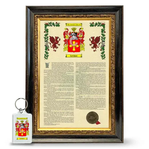 Lattimar Framed Armorial History and Keychain - Heirloom
