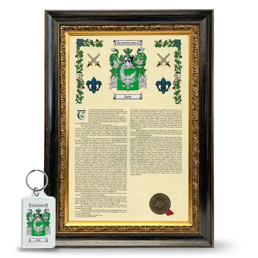 Lavy Framed Armorial History and Keychain - Heirloom