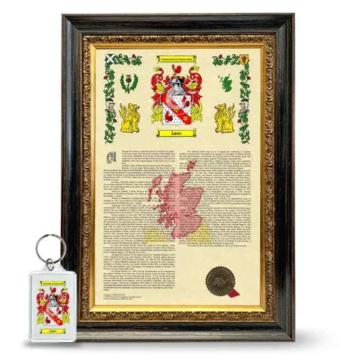 Laws Framed Armorial History and Keychain - Heirloom